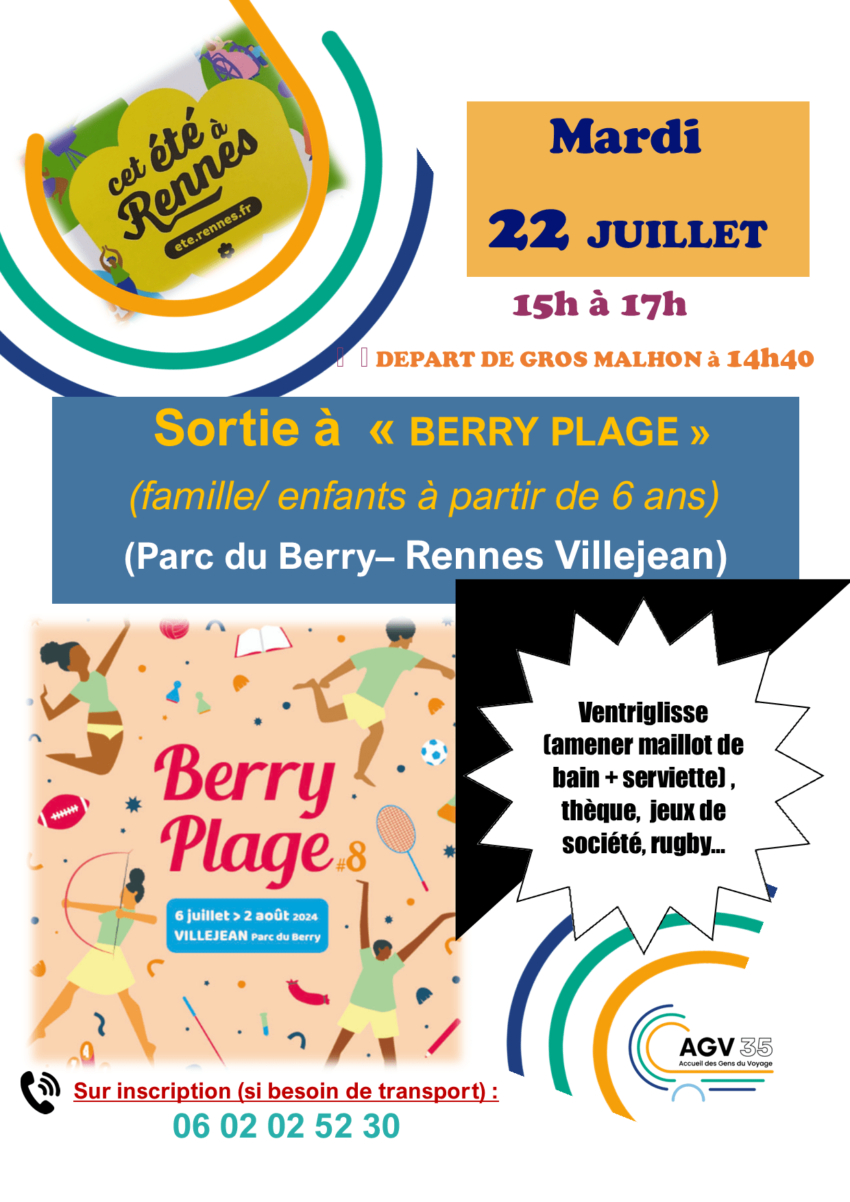 affiche sortie berry plage