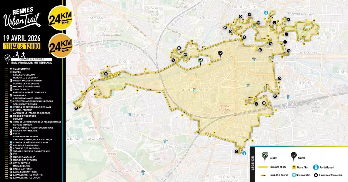 parcours 24km urban trail 2026