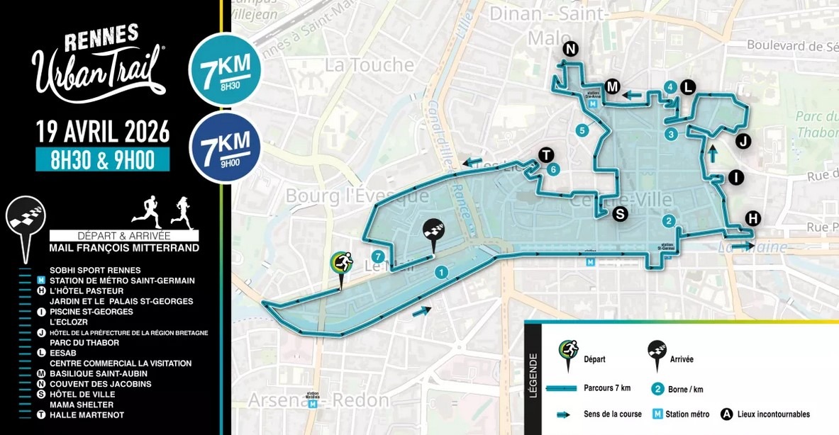 parcours 7km urban trail 2026